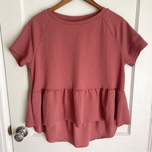 Shein Mauve Peplum Blouse